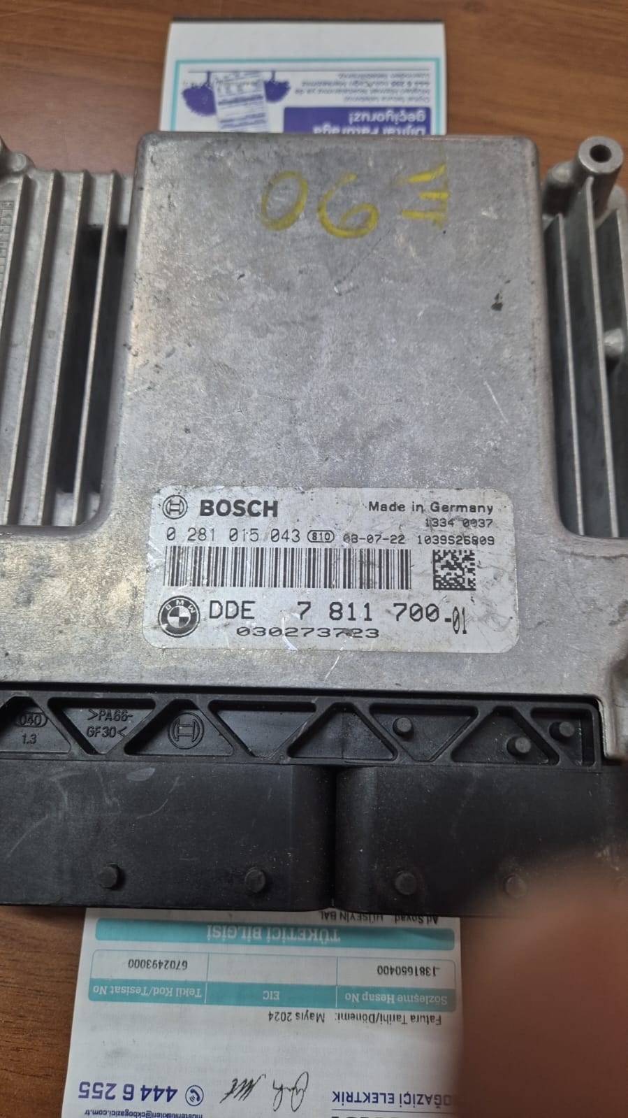 BMW E46 3 serisi 1.6i 1.8i N42 MOTOR BEYNİ EDC 17CP02-3.11  1 0281015043   2 DDE7811700